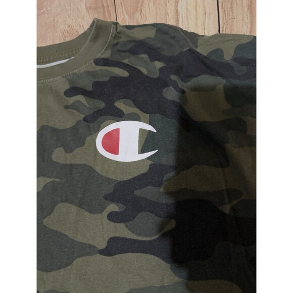 Champion Men's Classic Long Sleeve T Shirt Camo Sleeve Logo Size 3XL XXXL Rare - Picture 2 of 9